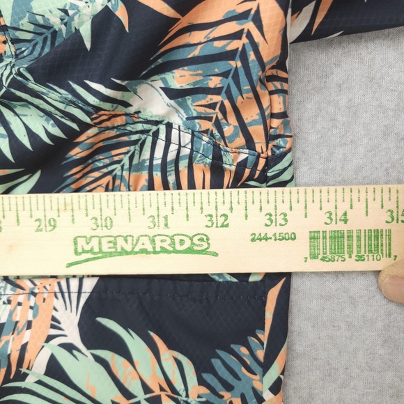 Columbia PFG Shirt Mens 5X Blue Tropical Palm Print Short Sleeve Fishing - Picture 10 of 12